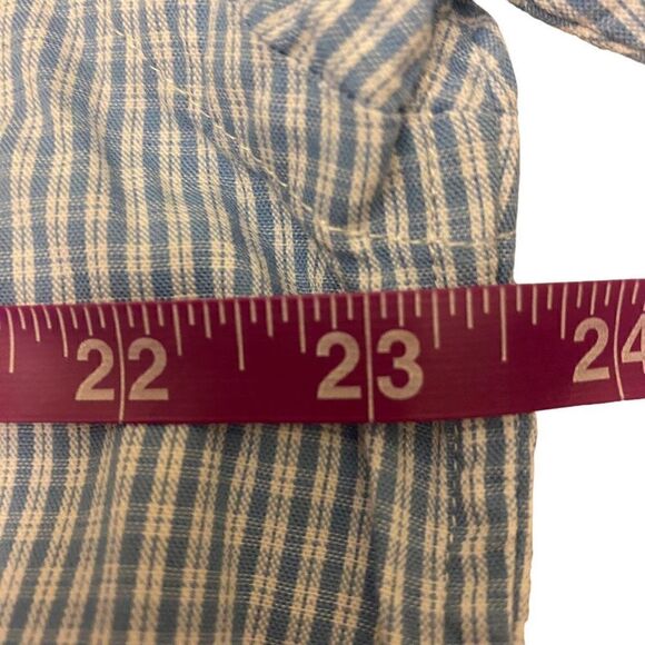 American Eagle Outfitters AEO Long Sleeve Button Down Blue and White Plaid Shirt - Picture 11 of 13